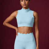 Scallopé High-Neck padded Sports Bra