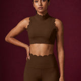Scallopé High-Neck padded Sports Bra