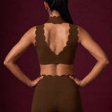 Scallopé High-Neck padded Sports Bra