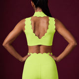 Scallopé High-Neck padded Sports Bra