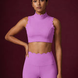 Scallopé High-Neck padded Sports Bra