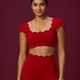 Scallopé Cap Sleeve padded Crop top