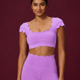 Scallopé Cap Sleeve padded Crop top