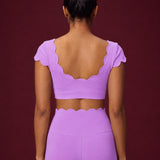Scallopé Cap Sleeve padded Crop top