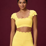 Scallopé Cap Sleeve padded Crop top