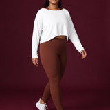 Twist Back Cropped Long Sleeve Top