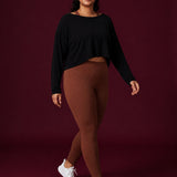 Twist Back Cropped Long Sleeve Top