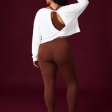 Twist Back Cropped Long Sleeve Top