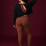 Twist Back Cropped Long Sleeve Top