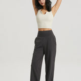 FlowFit Wide-Leg Athleisure Pants - Grey