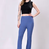 Blue Ribbed Lounge Pants
