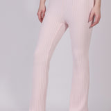 Powder Pink Ribbed Lounge Pants