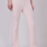 Powder Pink Ribbed Lounge Pants