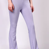 Lavender Ribbed Flare Leggings