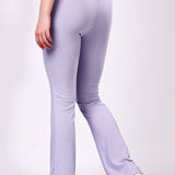 Lavender Ribbed Flare Leggings