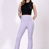 Lavender Ribbed Flare Leggings