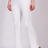 White Ribbed Lounge Pants