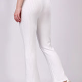 White Ribbed Lounge Pants