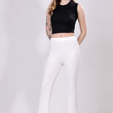 White Ribbed Lounge Pants
