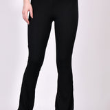Black Ribbed Flare Leggings