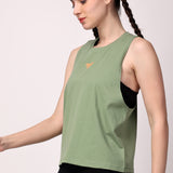VivActive Cotton Tank Tops - Olive