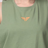 VivActive Cotton Tank Tops - Olive