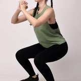 VivActive Cotton Tank Tops - Olive