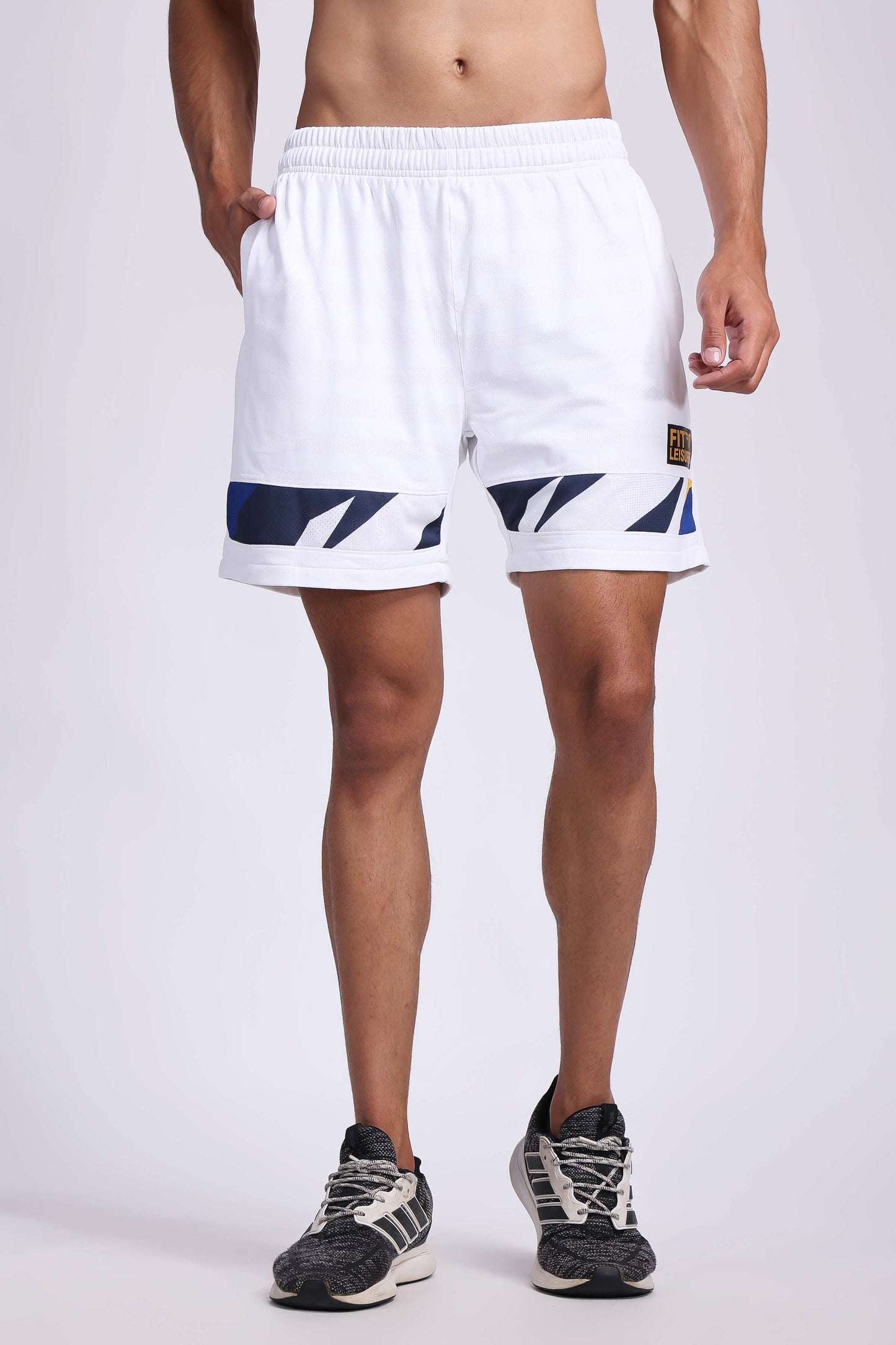 Men's Topaz Badminton Shorts - White/Yellow