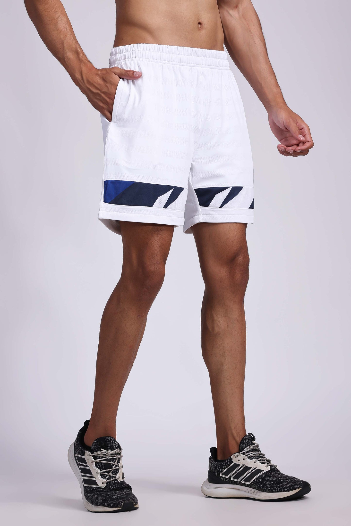 Men's Topaz Badminton Shorts - White/Yellow