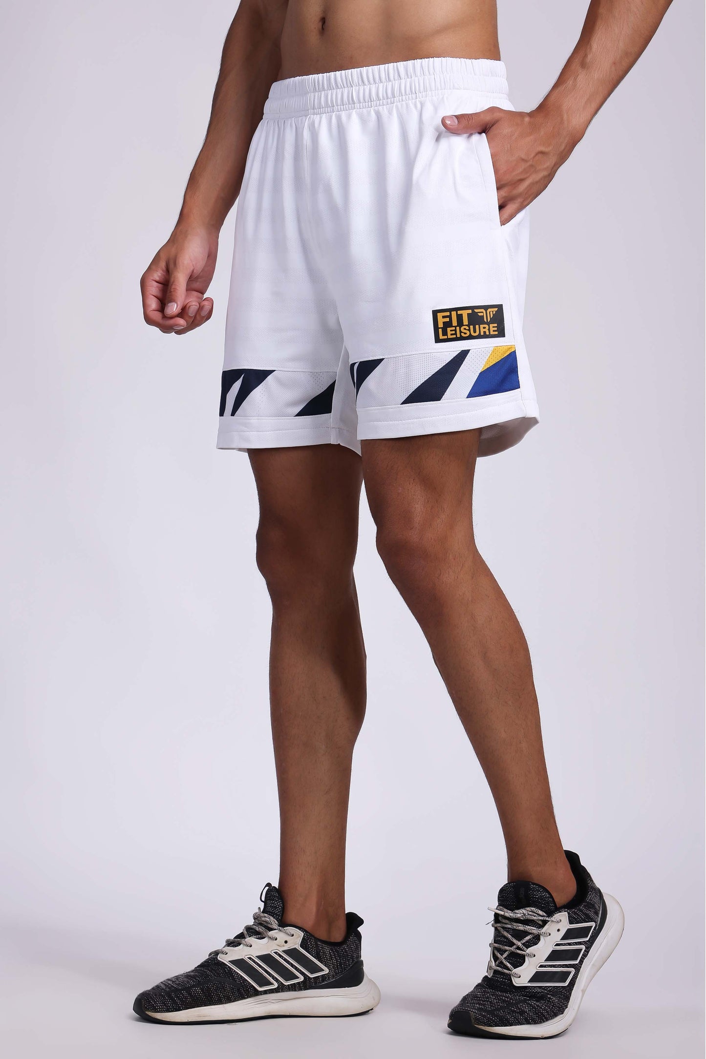 Men's Topaz Badminton Shorts - White/Yellow