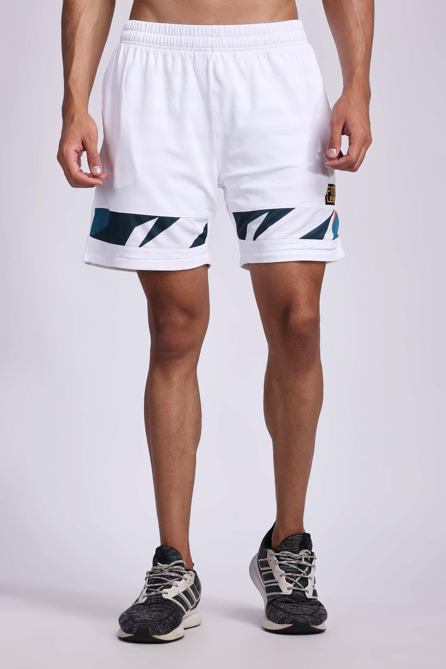 Men's Pyrite Tennis Shorts - White/Orange