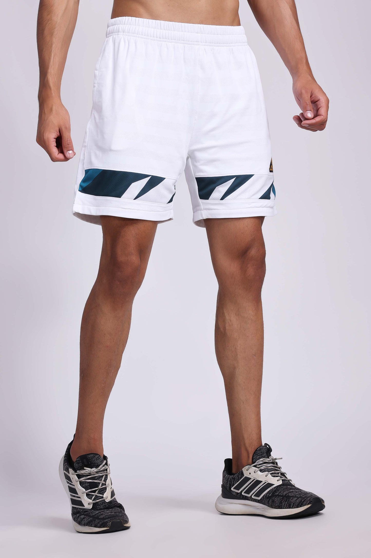 Men's Pyrite Tennis Shorts - White/Orange