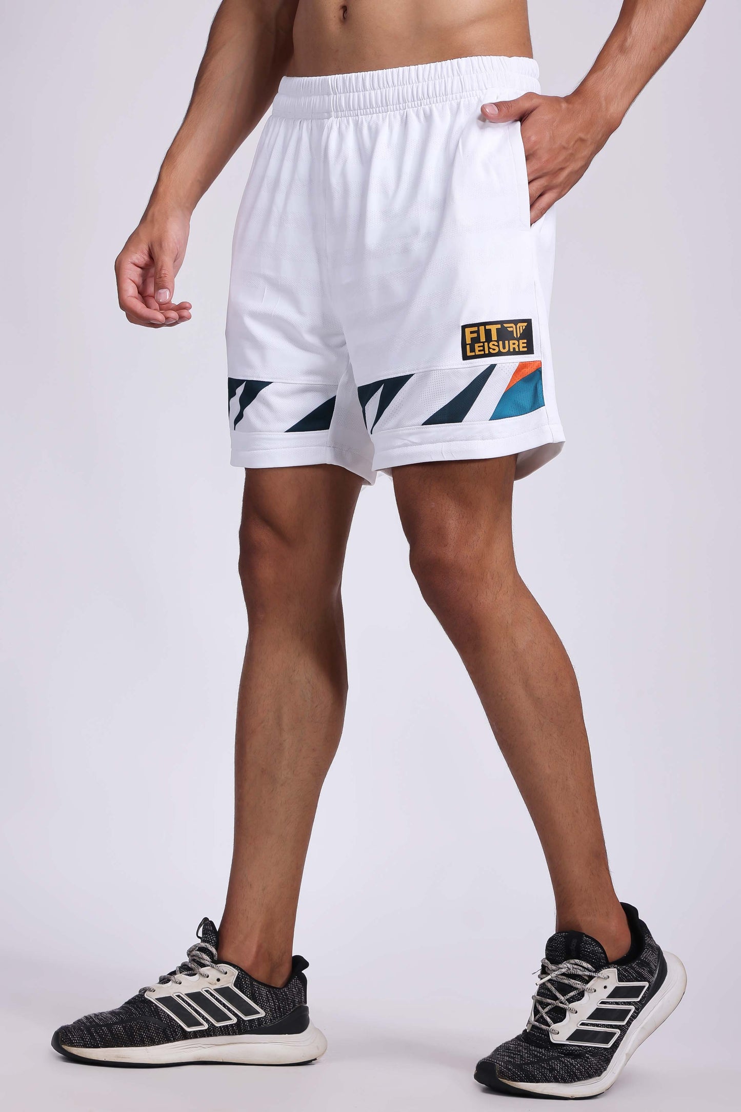 Men's Pyrite Tennis Shorts - White/Orange