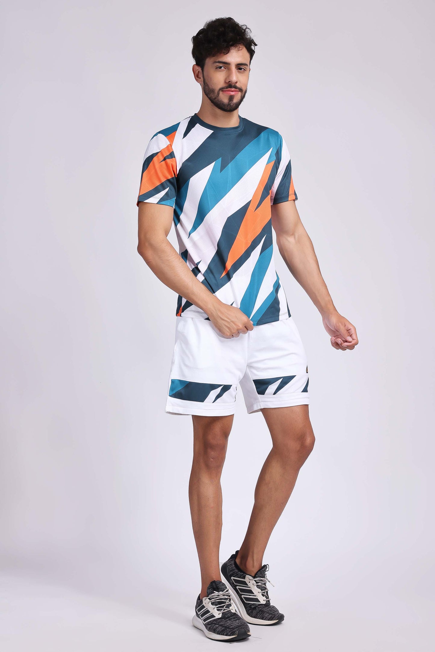 Men's Pyrite Tennis Coord Set - White/Orange