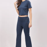 Flare Bliss Co-ord Sets - Navy Blue