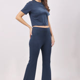 Flare Bliss Co-ord Sets - Navy Blue