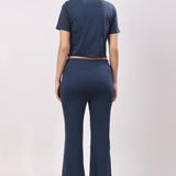 Flare Bliss Co-ord Sets - Navy Blue
