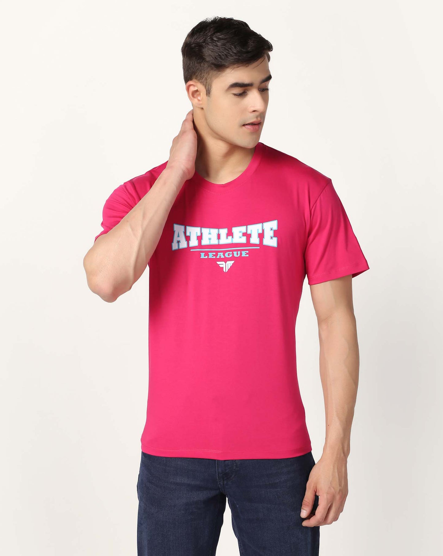 Men's Cotton Lycra Tee - Pink