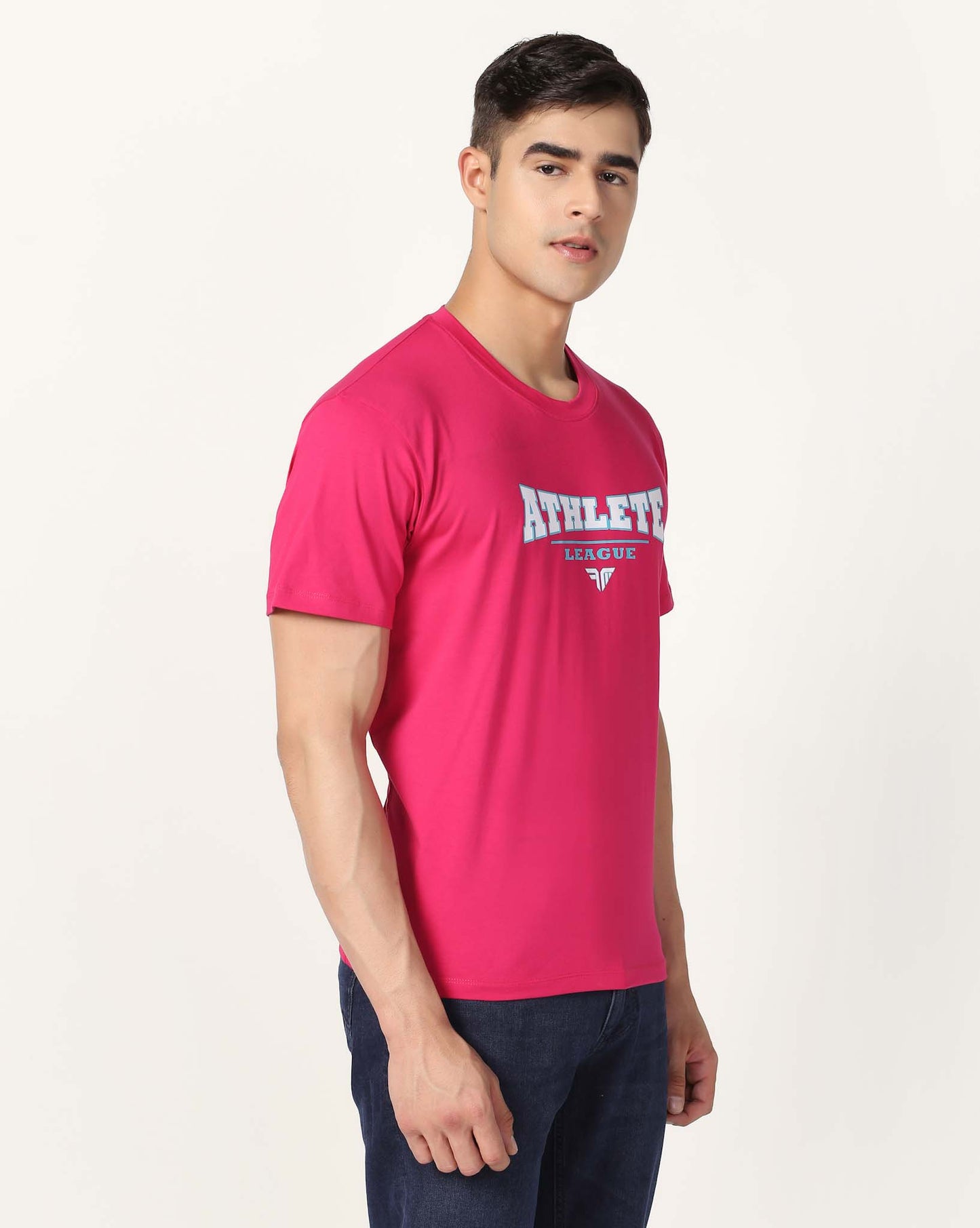 Men's Cotton Lycra Tee - Pink