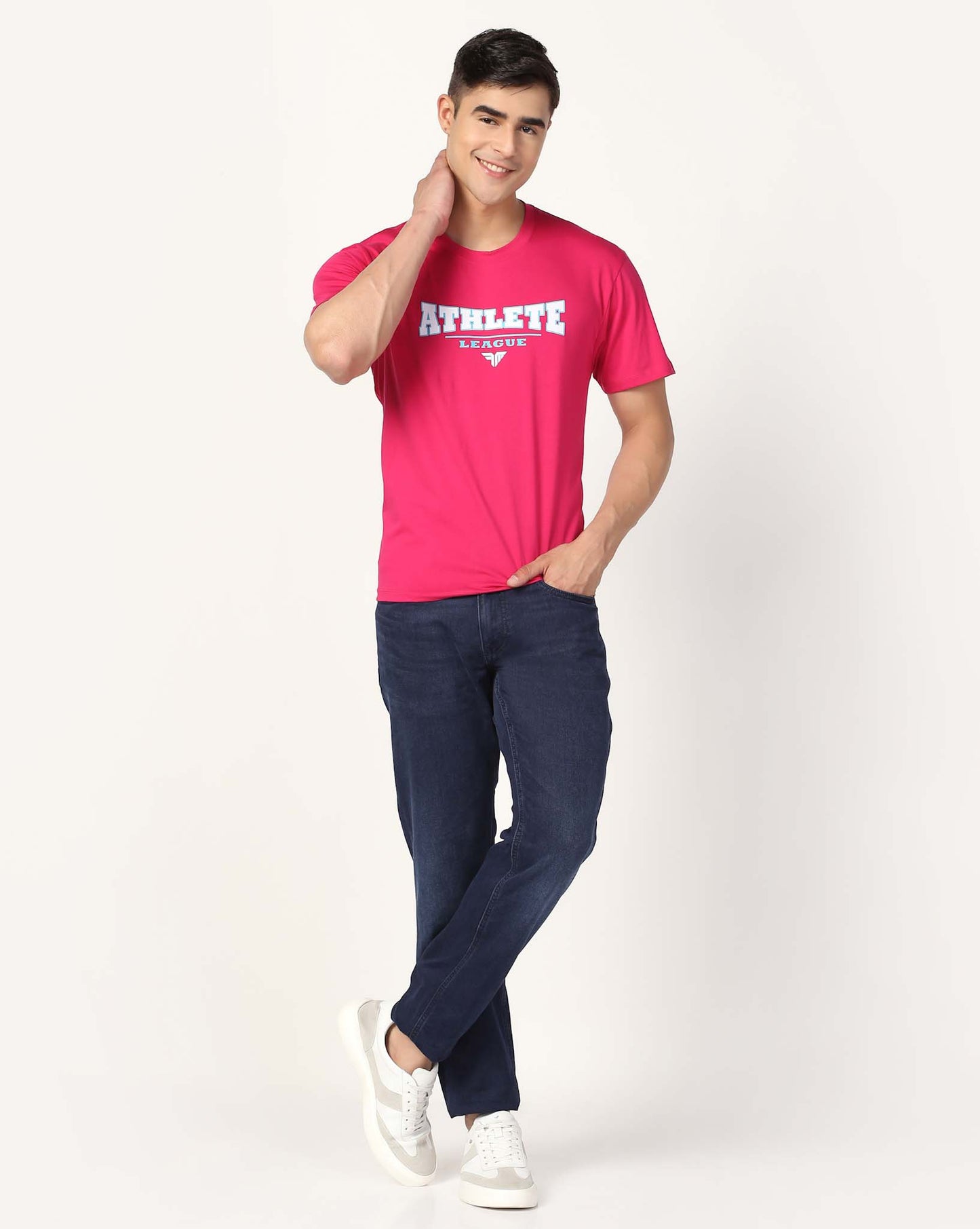 Men's Cotton Lycra Tee - Pink