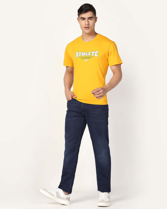 Men's Cotton Lycra Tee - Yellow