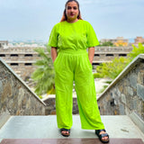 Women's Leisure Coord Set - Neon Green