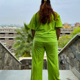 Women's Leisure Coord Set - Neon Green