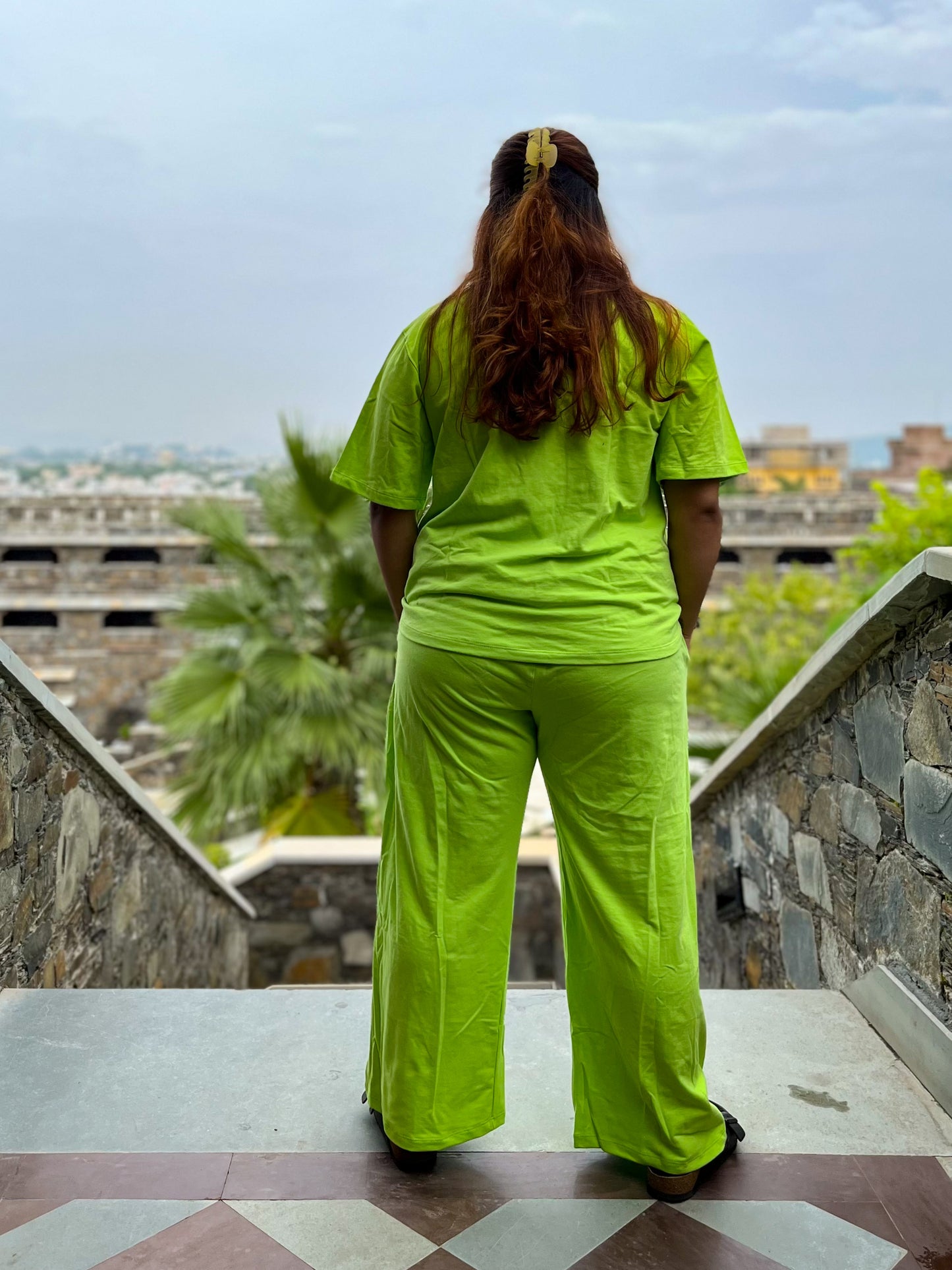 Women's Leisure Coord Set - Neon Green