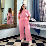 Women's Leisure Coord Set - Baby Pink