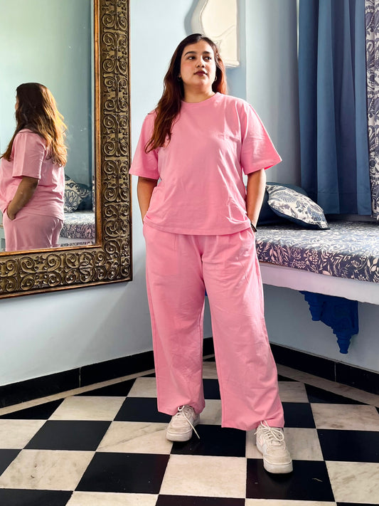 Women's Leisure Coord Set - Baby Pink