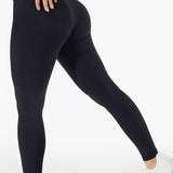 Ultra-Stretch High-Waist Ribbed Seamless Leggings - Black