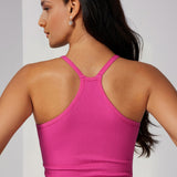 Elevate Strappy Halter Tank - Hot Pink