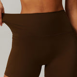ContourFit High-Waist Pocket Shorts - Brown