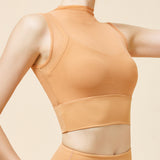 MeshFlex High Neck Crop Top – Orange